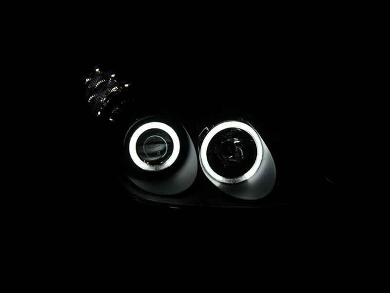 ANZO 2002-2003 Lexus ES300 Projector Headlights with Halo, Black Housing, Clear Lens – Pair