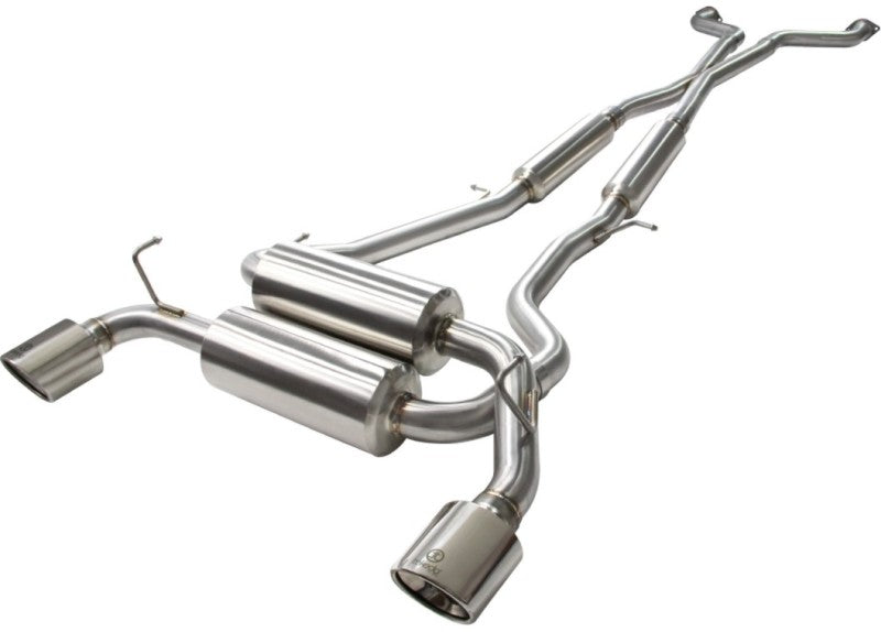 aFe Takeda 2-1/2 Inch 304 Stainless Steel Cat-Back Exhaust System with Polished Tips for Infiniti G37 and Q60