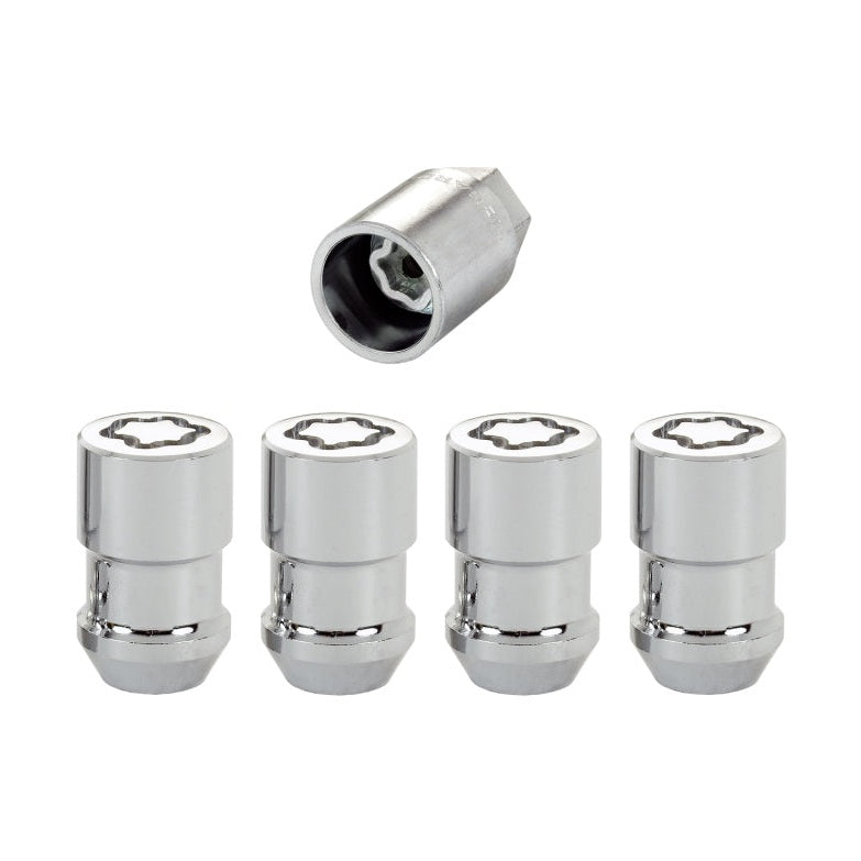 McGard Chrome Cone Seat Wheel Lock Nut Set - 4 Pieces, 7/16-20 Thread, 1.46 inch Length