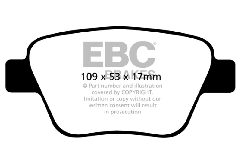 EBC Redstuff Ceramic Low Dust Rear Brake Pads for Volkswagen and Audi * Part Number EBCDP32075C