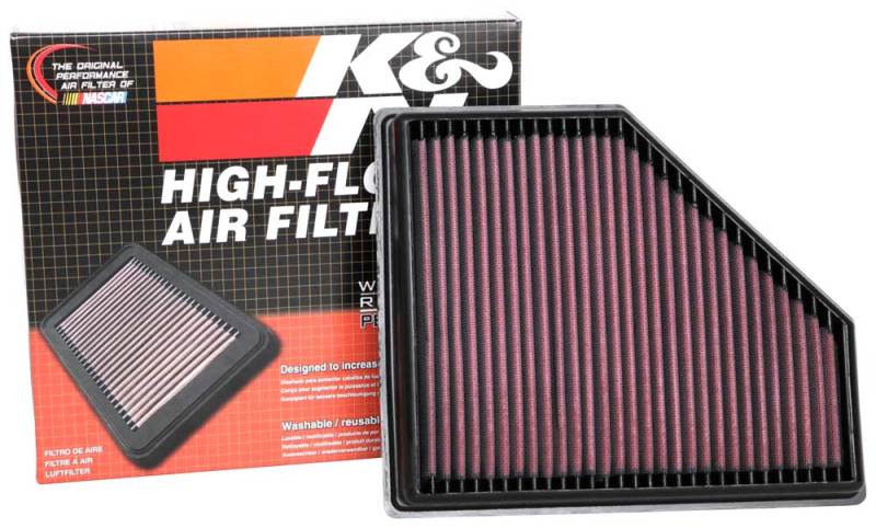 K&N Engineering 33-3136 High-Flow Drop-In Air Filter for BMW 330i, Z4, Toyota GR Supra with 2.0L Turbo Engine