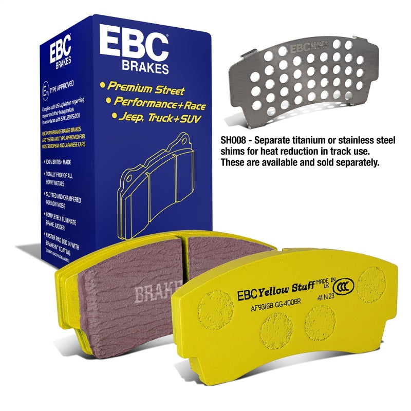 EBC Yellowstuff Rear Brake Pads DP4008R for 1999-2002 Noble M12 2.6 Twin Turbo