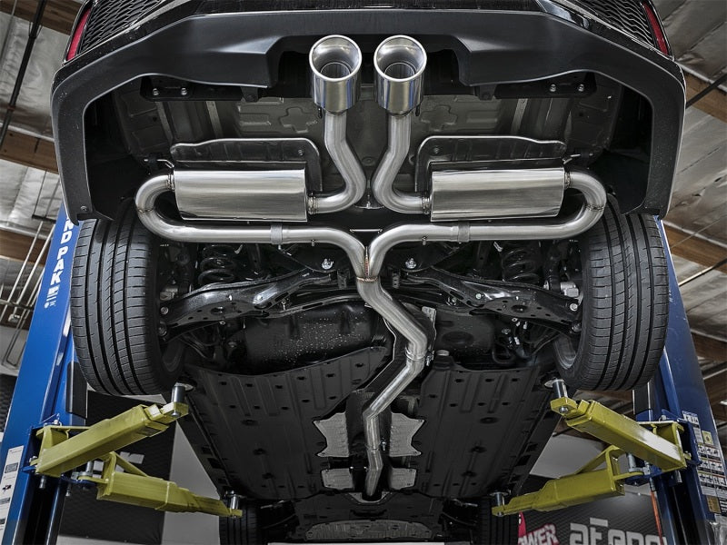 aFe Takeda 3-inch 304 Stainless Steel Cat-Back Exhaust System with Polished Tips for Honda Civic Si Sedan 2017-2020