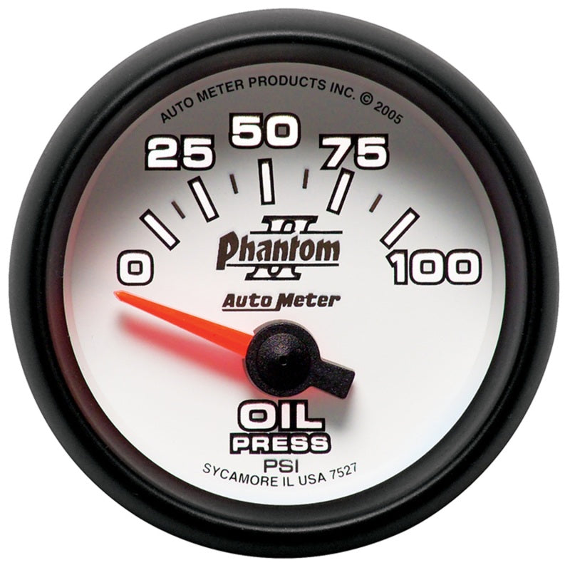 AutoMeter Phantom II 52mm Short Sweep Electronic Oil Pressure Gauge Part Number ATM7527