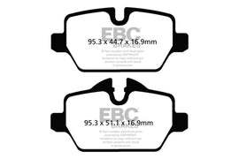 EBC DP42102R Yellowstuff Rear Brake Pads for 2011-2014 Mini Cooper Countryman