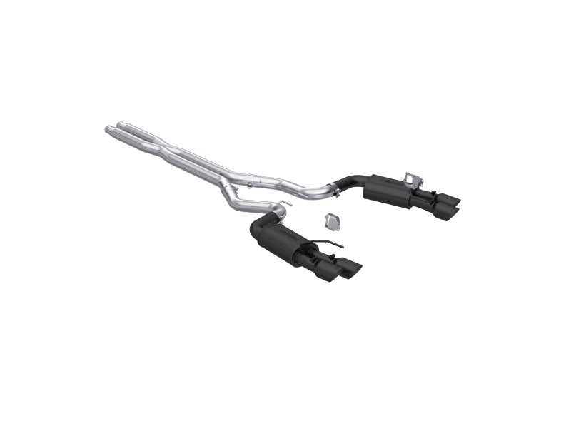 MBRP Armor BLK Series 2024 Ford Mustang GT 5.0L 3-Inch Dual Split Rear Cat-Back Exhaust System with Quad Black Tips