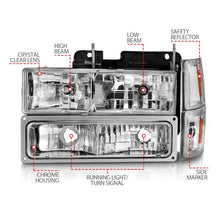 Load image into Gallery viewer, ANZO 88-98 Chevrolet C1500 Crystal Headlights with Chrome Housing and Signal/Side Markers