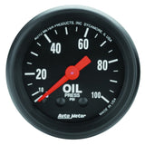 AutoMeter Z Series 52mm Mechanical Oil Pressure Gauge 0-100 PSI for Automotive Performance