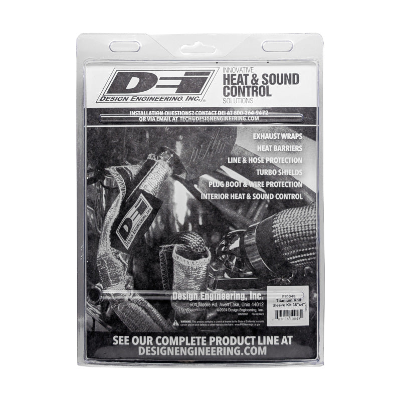 DEI Titanium 4-Inch Knit Exhaust Sleeve (Part Number: dei10048) – 36 Inches Length with Ties and Tool