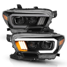Load image into Gallery viewer, ANZO 2016-2017 Toyota Tacoma Projector Headlights with Plank Style Design, Black Housing and Amber Accents