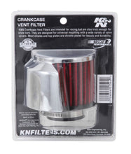 Load image into Gallery viewer, K&amp;N Engineering 62-1514 Crankcase Vent Filter with Chrome Top and Heat Shield, 1.5-inch Flange