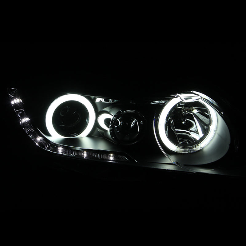 ANZO 2006-2011 Honda Civic Projector Headlights with Halo in Black (CCFL)