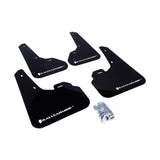 Rally Armor UR Series Mud Flaps for 2010-2013 Mazda 3 and Speed3 - Black with White Logo