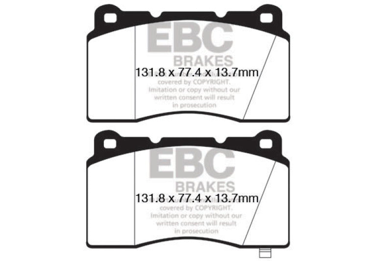 EBC Yellowstuff Brake Pads for Hyundai Genesis Coupe 2011-2013 * Street and Track Performance