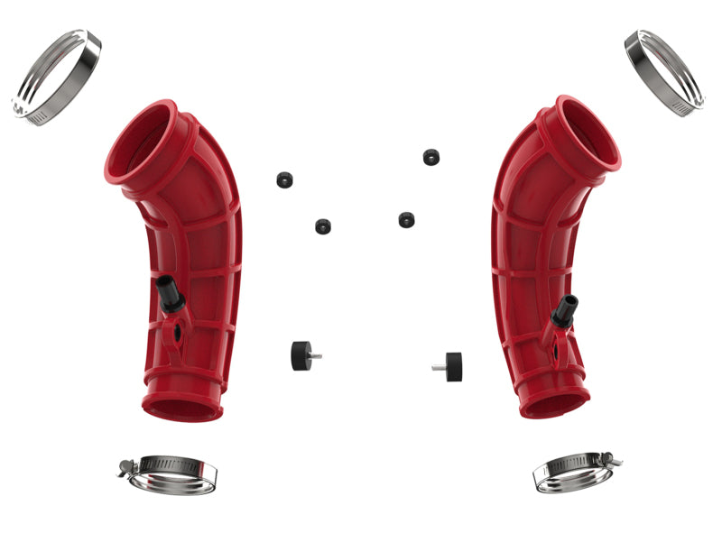 aFe Power Red Turbo Inlet Pipes for Toyota Tundra and Land Cruiser V6-3.4L (Part #afe55-20001-R)