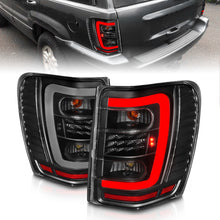Load image into Gallery viewer, ANZO 1999-2004 Jeep Grand Cherokee LED Tail Light Set with Light Bar, Black Housing &amp; Clear Lens