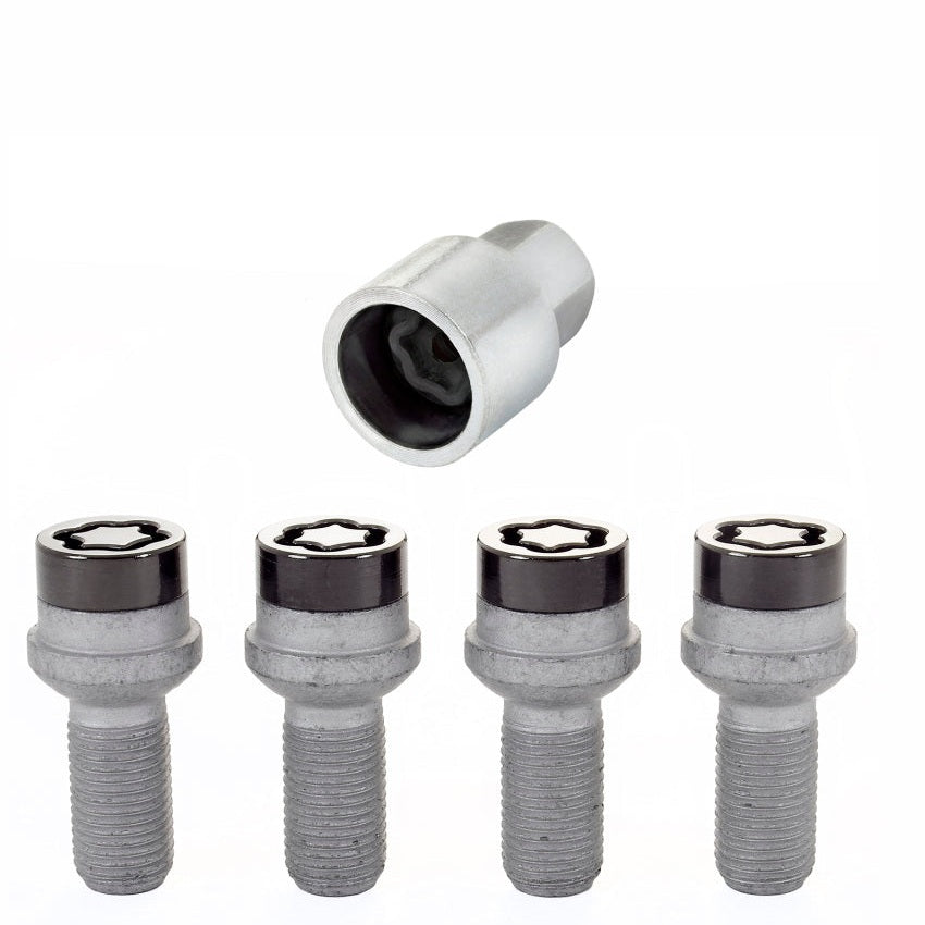 McGard Black Radius Seat Wheel Lock Bolt Set M14 x 1.5 for Mercedes-Benz Vehicles