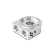 Load image into Gallery viewer, Mishimoto Silver M20 Oil Sandwich Plate - High-Flow Oil Cooler Adapter for Automotive Applications