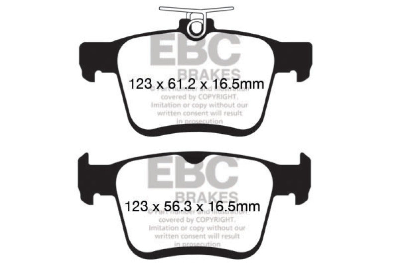 EBC Greenstuff 2000 Series Sport Rear Brake Pads for 2015 Volkswagen Golf and Audi A3