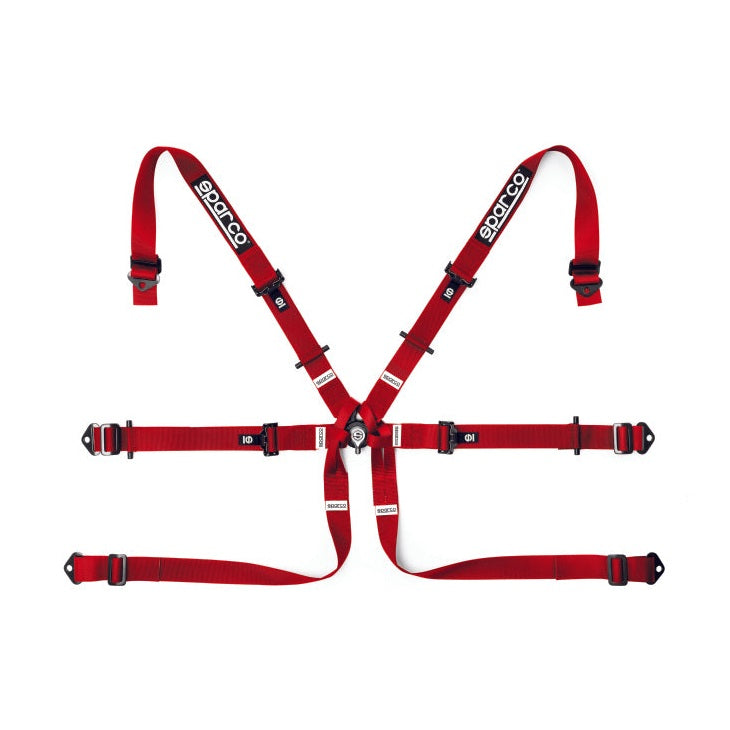 Sparco 6-Point 2-Inch Formula Red Racing Harness Belt (Part No. spa04819H2RS)