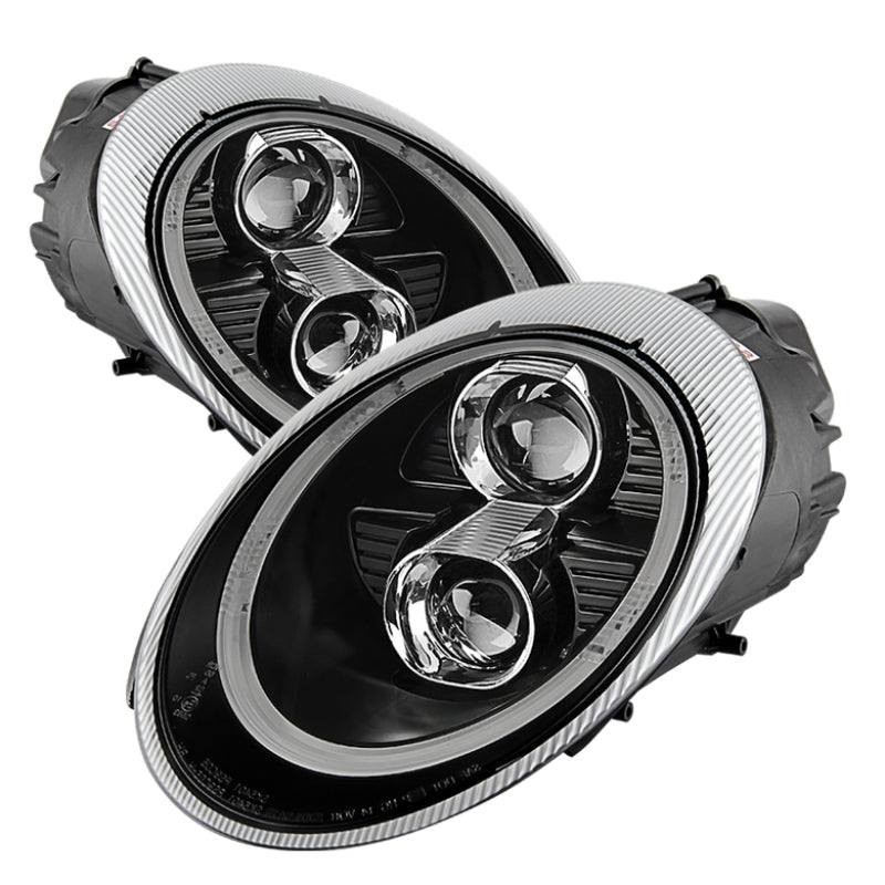 Spyder Porsche 911 2005-2009 LED Projector Headlights with Xenon/HID and DRL - Black