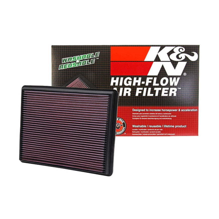 K&N Engineering High-Flow Drop-In Air Filter Part KN-33-2129 for Chevrolet Avalanche, Suburban, and Jeep Models