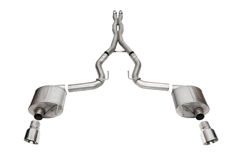 CORSA Performance 24+ Ford Mustang GT Sport Cat-Back Exhaust System with 3.0-inch Dual Rear Exit and Pro Series Tips