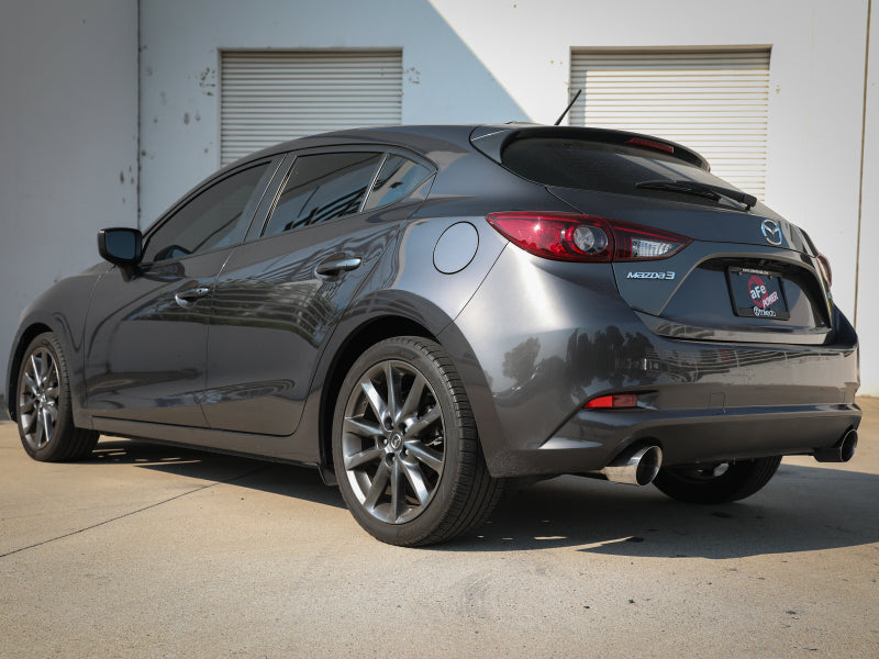 aFe Takeda 2-1/2 Inch 304 Stainless Steel Axle-Back Exhaust System with Polished Tips for Mazda 3 2014-2018