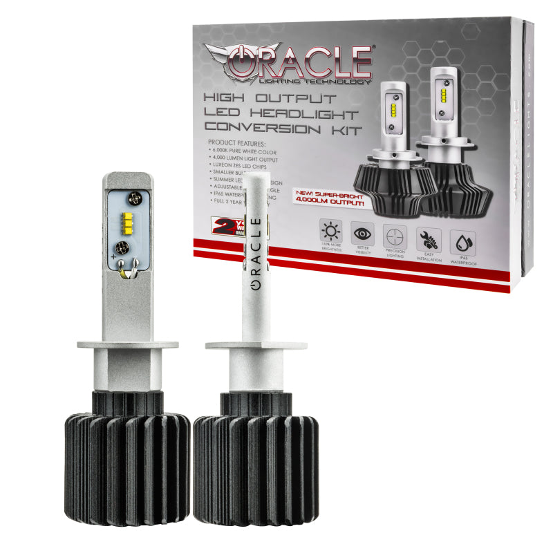 Oracle Lighting H1 4000 Lumen LED Headlight Bulbs – 6000K Bright White Light