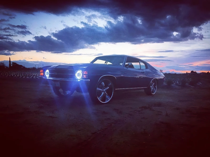 ORACLE Lighting 7 Inch Sealed Beam Headlight with White Halo – Classic Car and Truck Replacement