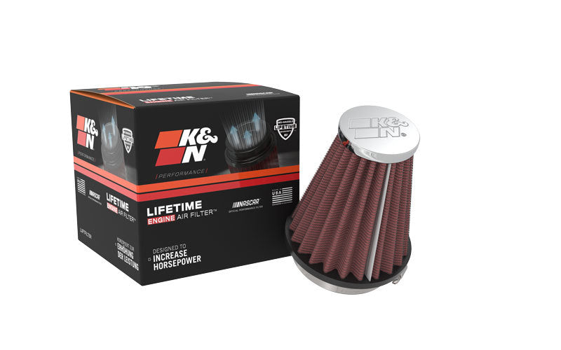 K&N Engineering Universal Chrome Air Filter with 2.25 Inch Flange * 4 Inch Height, Part Number KNNRC-1250