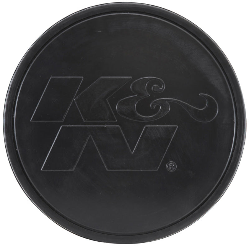 K&N Engineering Universal Rubber Round Tapered Air Filter - 4 inch Flange ID, 8 inch Base OD, 6.625 inch Top OD, 8 inch Height (Part Number: knnRU-5171HBK)