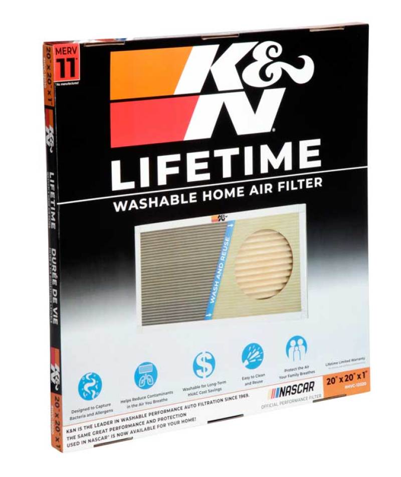 K&N Engineering 20 x 20 x 1 HVAC Reusable Air Filter with MERV 11 Rating