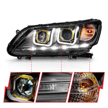 Load image into Gallery viewer, ANZO 2013-2015 Honda Accord 4-Door Projector Headlights with U-Bar, Black Housing and Clear Lens