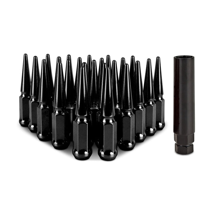 Mishimoto Steel Spiked Lug Nuts M12 x 1.5 – 24-Piece Set in Black
