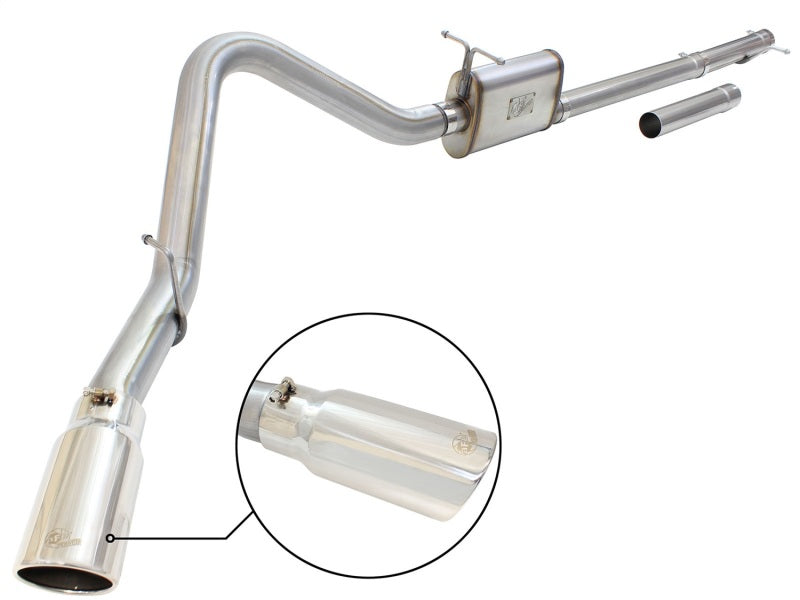 aFe MACHForce XP 3-Inch to 3-1/2-Inch Stainless Steel Cat-Back Exhaust with Polished Tip for Ford Super Duty (1999-2004)