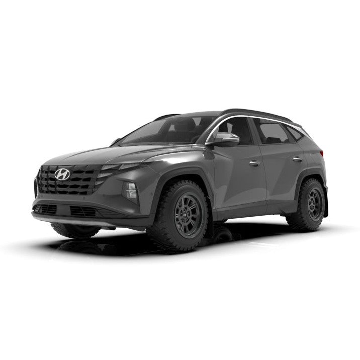 Rally Armor 22-24 Hyundai Tucson Black UR Mud Flap with Metallic Black Logo