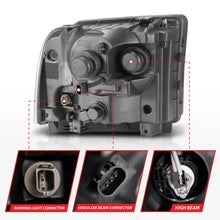 Load image into Gallery viewer, ANZO 99-04 Ford F-250/F-350/F-450 and Excursion Projector Headlights with Light Bar, Black Housing - Part ANZ111551