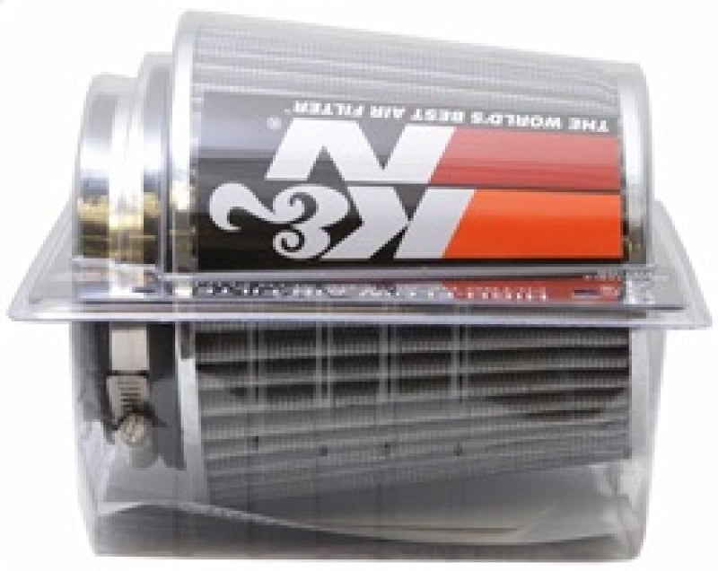 K&N Engineering Universal Chrome Round Tapered Air Filter - 4-Inch Flange ID, 5.5-Inch Height, Fits Multiple Applications