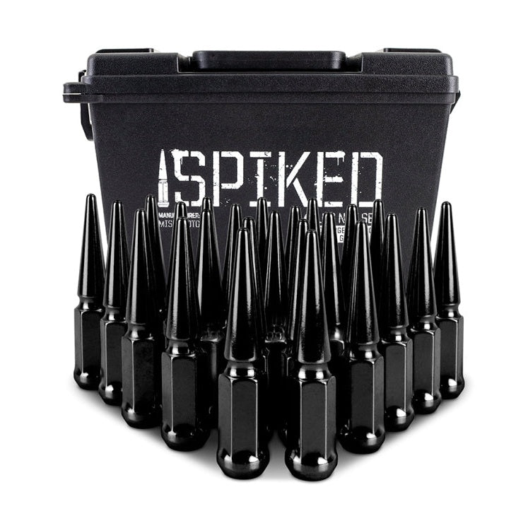 Mishimoto Steel Spiked Lug Nuts M14 x 1.5, 24-Piece Set in Black