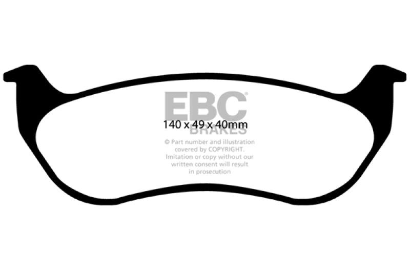 EBC Yellowstuff Rear Brake Pads for 2005-2006 Jeep Wrangler * High-Performance Street and Track Use