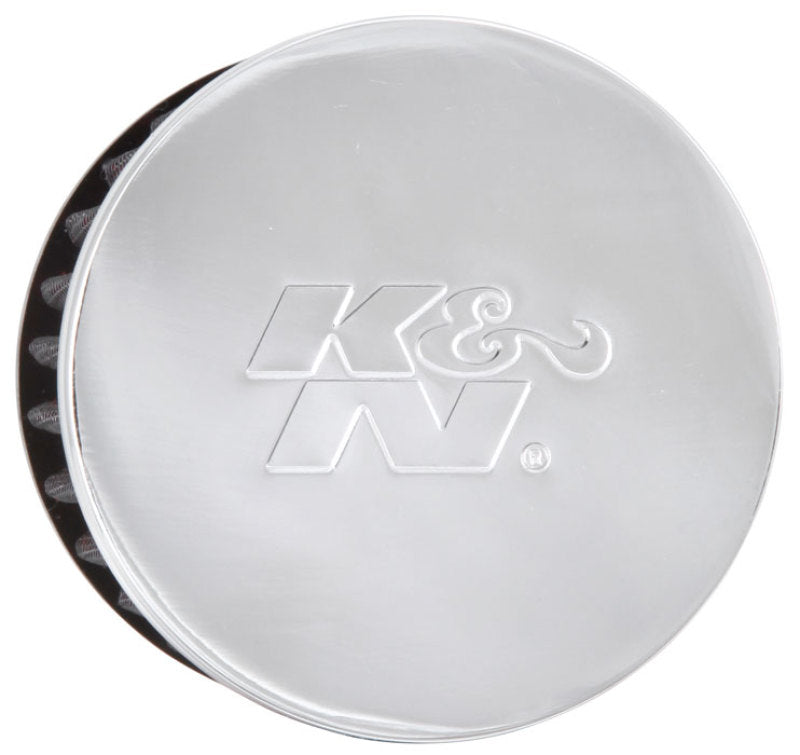 K&N Engineering 62-1460 Chrome Finish Rubber Base Crankcase Vent Filter, 1.5-inch Flange