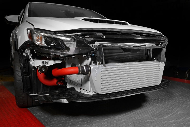 Perrin Performance Front Mount Intercooler Kit for 2022-2025 Subaru WRX with Red Tubes and Silver Core