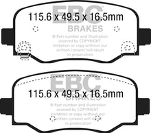 Load image into Gallery viewer, EBC Yellowstuff Rear Brake Pads for Jeep Renegade &amp; Fiat 500X * High-Performance Street and Track Use