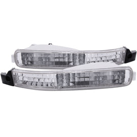 ANZO 1992-1993 Honda Accord Euro Parking Lights with Clear Lens and Chrome Housing