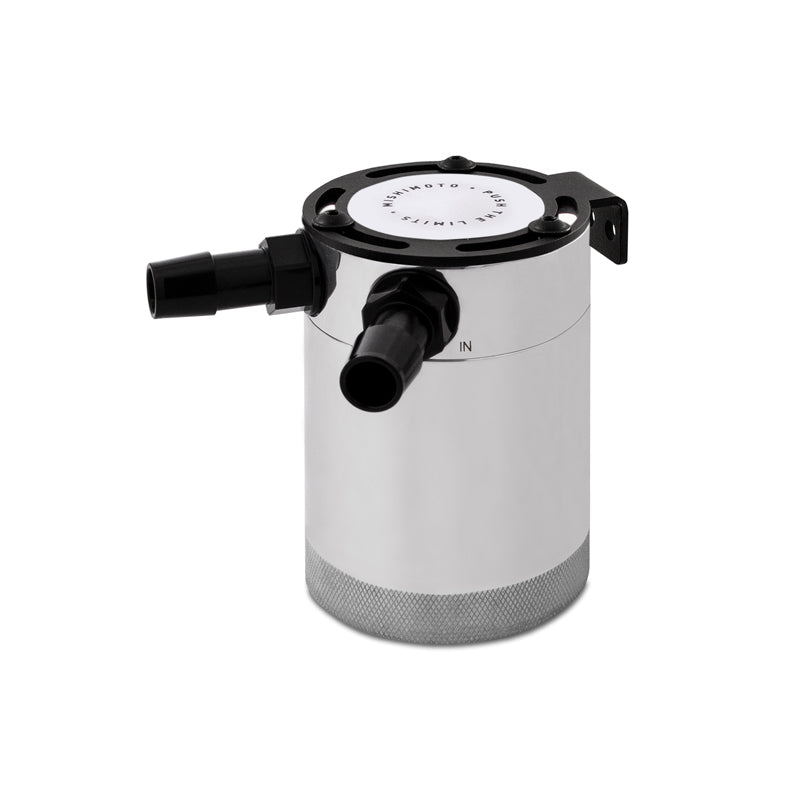 Mishimoto Compact Baffled Oil Catch Can - 2-Port Polished Aluminum