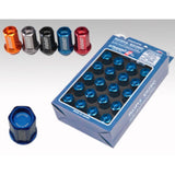 Rays Dura-Nut L42 Straight Type 14x1.50 Lug Nut Set - Red, 16 Pieces with 4 Locking Nuts