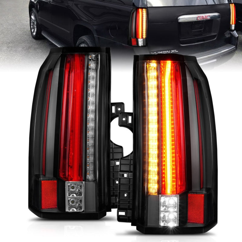 ANZO 2015-2017 GMC Yukon and Yukon XL LED Tail Light Assembly with Black Housing - Pair