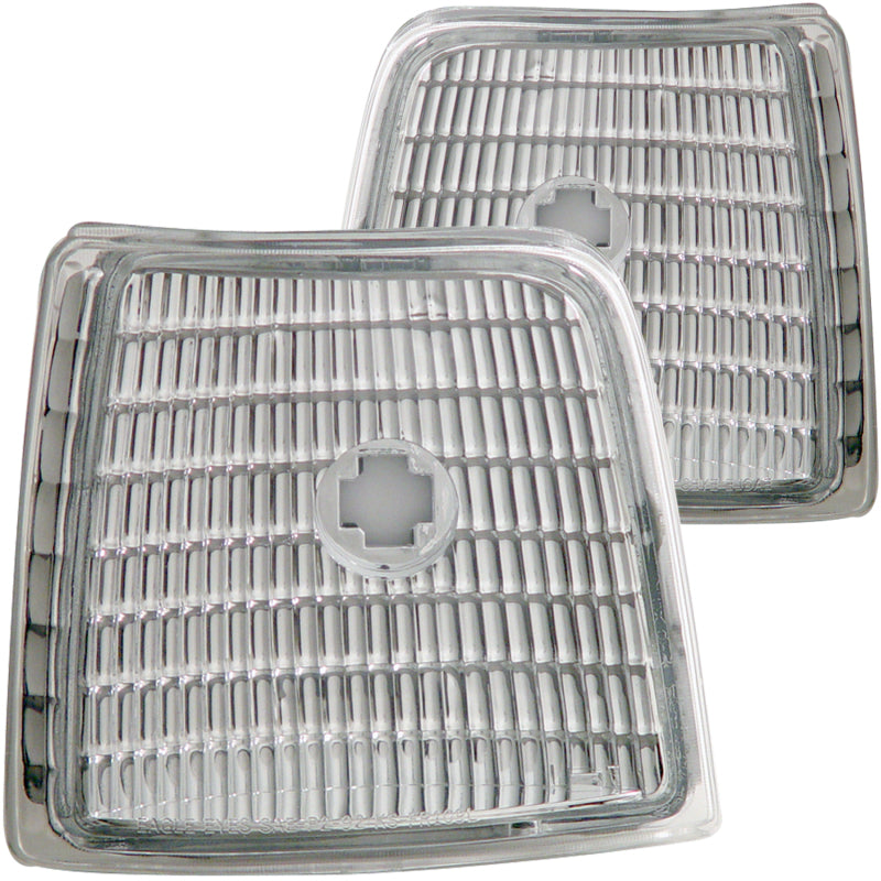 ANZO Euro Crystal Side Marker Light Assembly for Ford F-150 (1992-1996), Pair, Chrome Finish