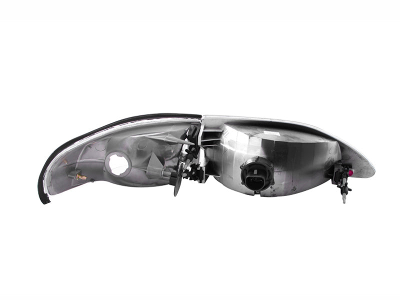 ANZO 1994-1998 Ford Mustang Crystal Headlights with Chrome Housing and Clear Lenses